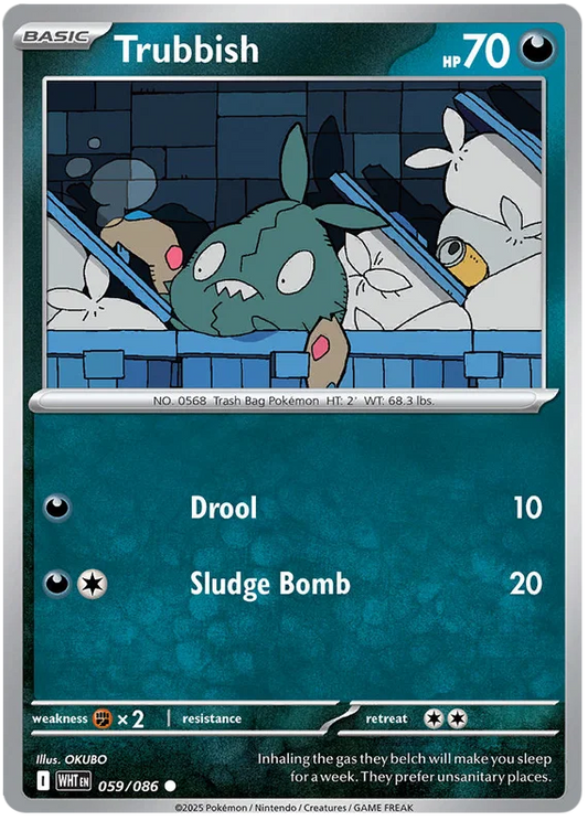 Trubbish common kaart #059 uit de Pokémon White Flare set