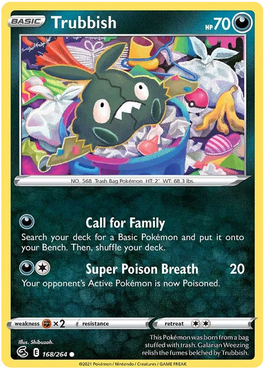 Pokémon Trubbish #168/264 common kaart uit Fusion Strike
