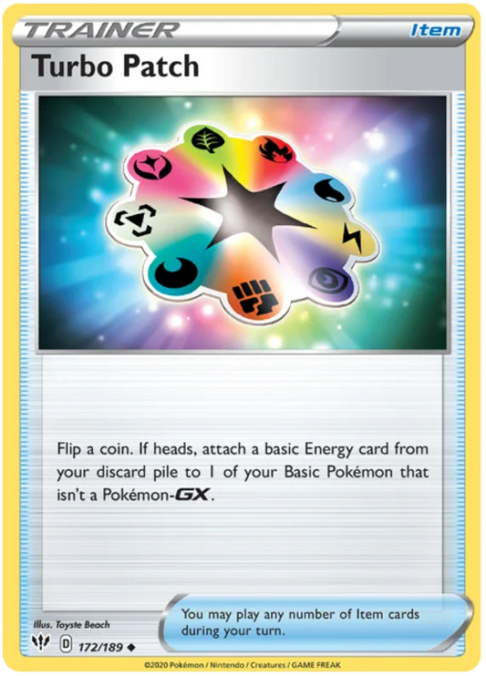 Turbo Patch trainer kaart 172/189 uit de Pokémon Darkness Ablaze set