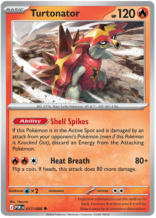Pokémon Turtonator #017 common kaart uit de Perfect Order set