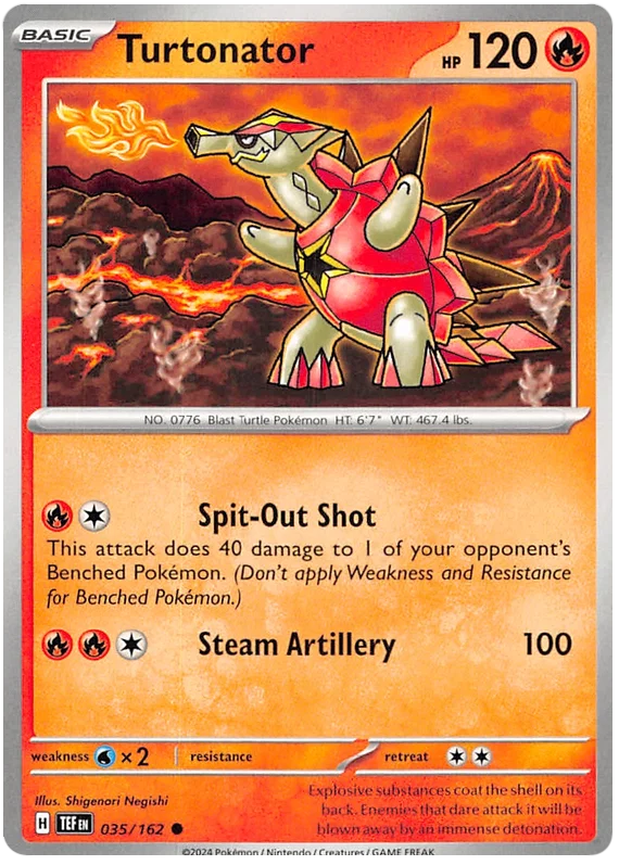 Turtonator #035 common kaart uit de Pokémon Temporal Forces set