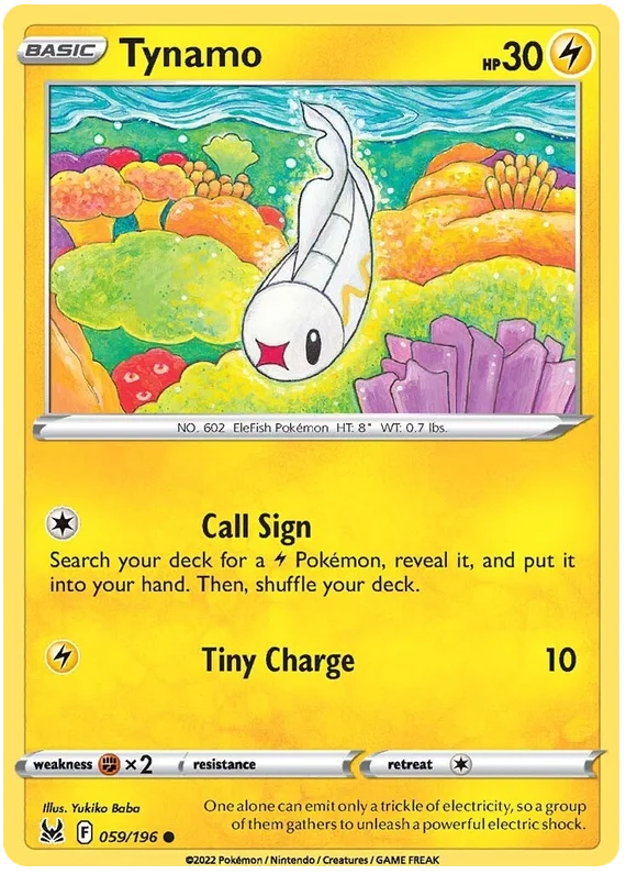 Pokémon Tynamo common kaart #059/196 uit de Lost Origin set