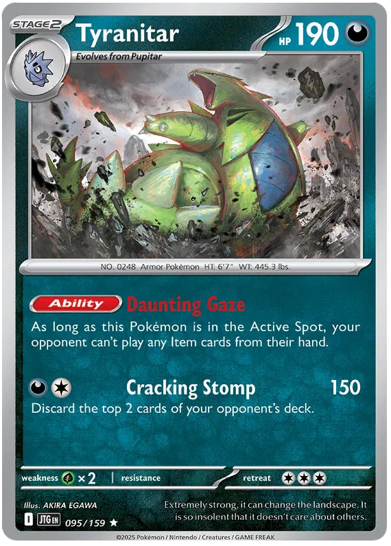 Tyranitar holo kaart #095 uit de Pokémon set Journey Together
