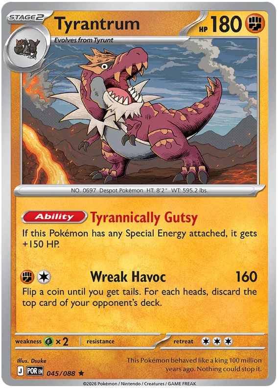 Pokémon Tyrantrum Holo kaart #045 uit de Perfect Order set