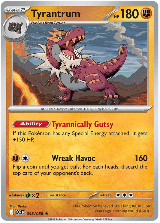 Pokémon Tyrantrum Holo kaart #045 uit de Perfect Order set