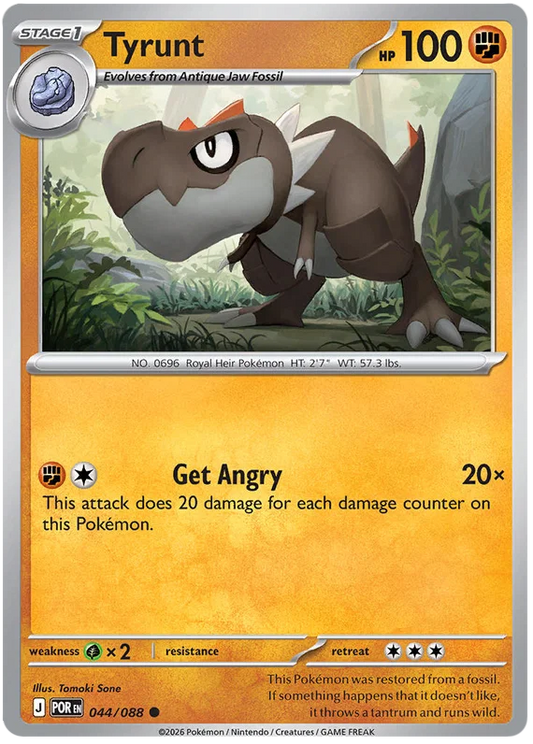 Pokémon Tyrunt common kaart nummer 044 uit de Perfect Order set