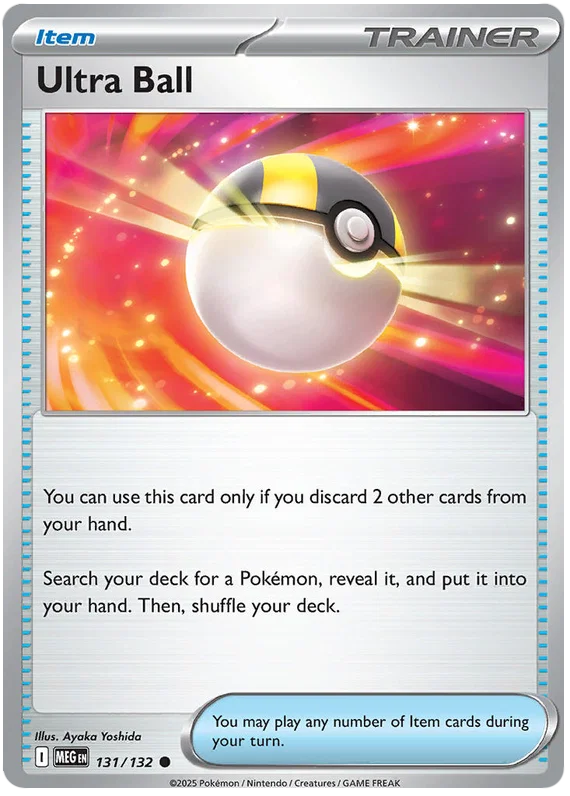 Pokémon Ultra Ball #131 common trainerkaart uit de Mega Evolution set