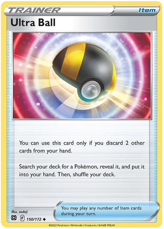 Ultra Ball trainerkaart nummer 150/172 uit Pokémon Brilliant Stars, common
