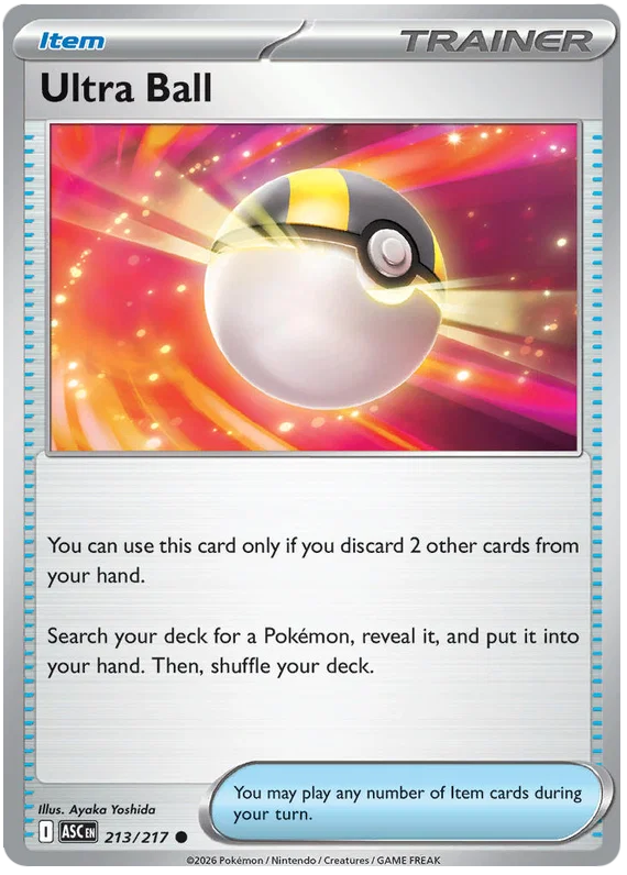 Ultra Ball common Pokémon kaart nummer 213 uit de Ascended Heroes set