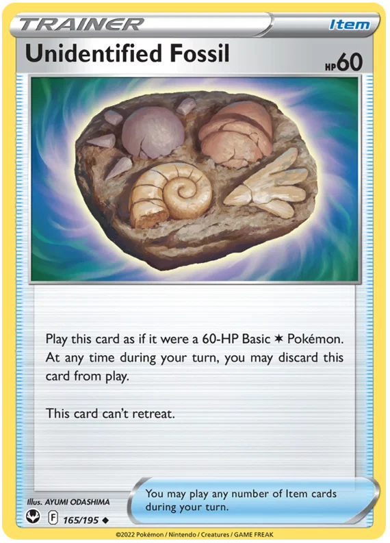 Unidentified Fossil common kaart #165 uit de Pokémon Silver Tempest set