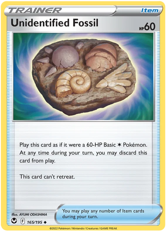 Unidentified Fossil common kaart #165 uit de Pokémon Silver Tempest set