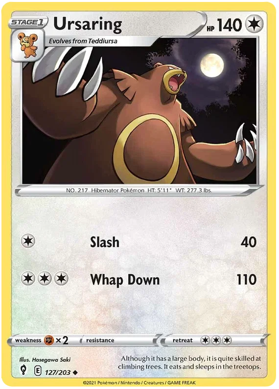 Ursaring common kaart 127/203 uit de Pokémon Evolving Skies set