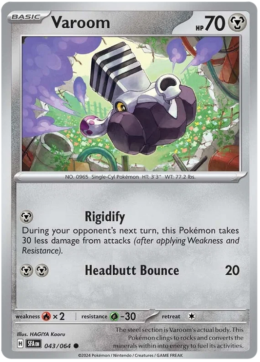 Pokémon Varoom common kaart nummer 043 uit de Shrouded Fable set
