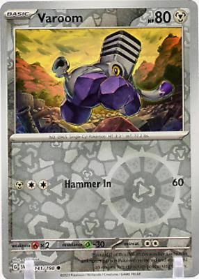 Pokémon Varoom reverse holo kaart nummer 141 uit de Scarlet & Violet basisset