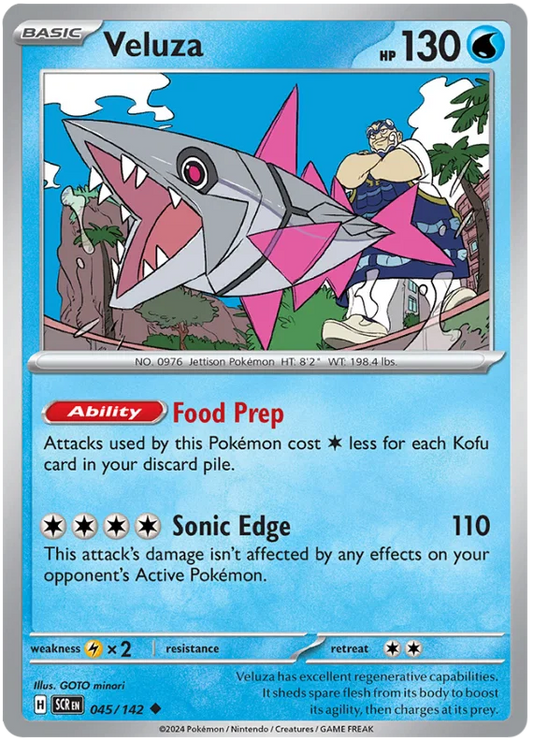 Pokémon Veluza common kaart nummer 045 uit de Stellar Crown set