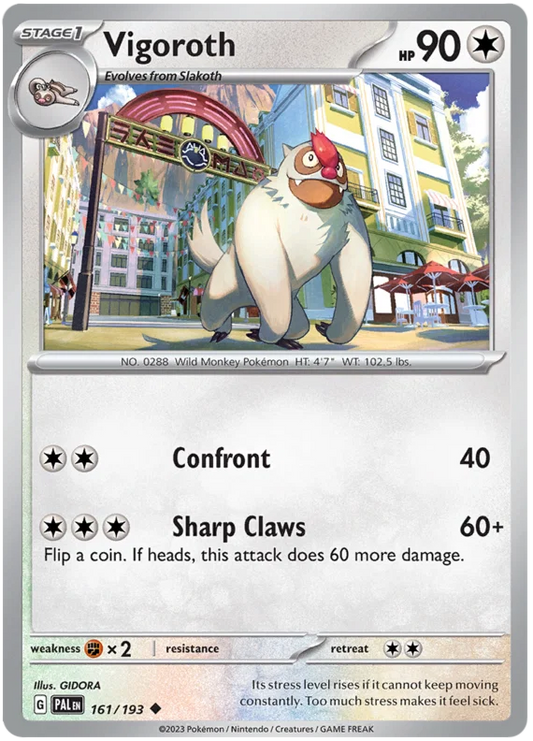 Vigoroth #161 common kaart uit de Paldea Evolved Pokémon set
