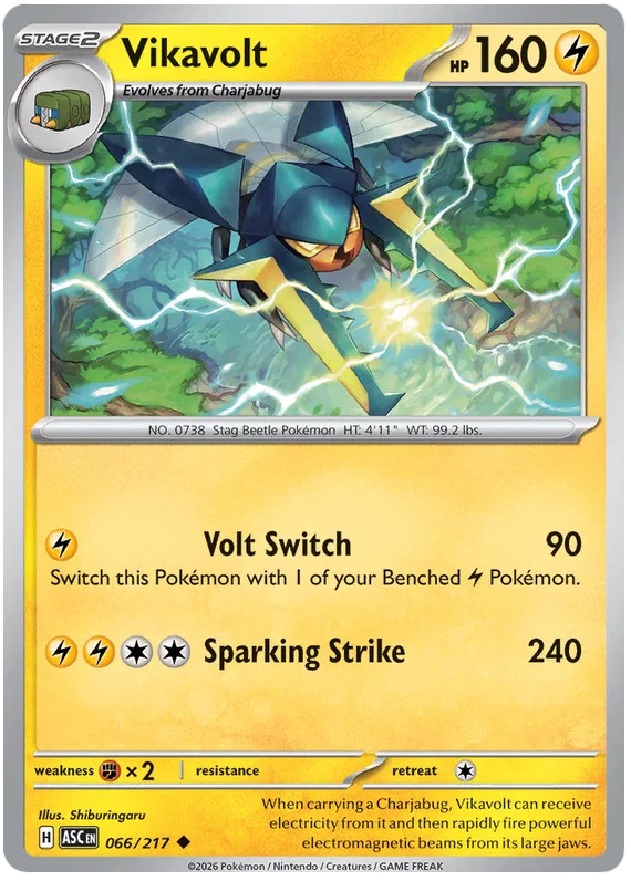 Pokémon Vikavolt #066 common kaart uit de Ascended Heroes set