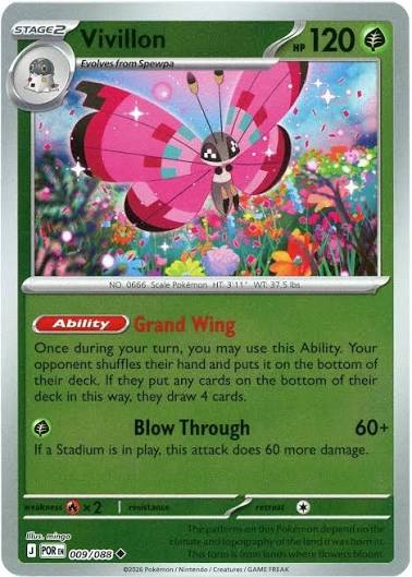 Vivillon #009 Reverse Holo Pokémon kaart uit Perfect Order set