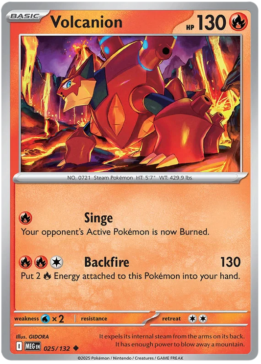 Volcanion common Pokémon kaart nummer 025 uit de Mega Evolution set