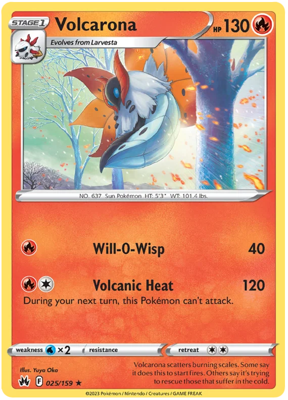 Volcarona common kaart nummer 025 uit de Pokémon Crown Zenith set