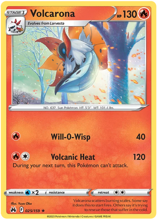 Volcarona common kaart nummer 025 uit de Pokémon Crown Zenith set