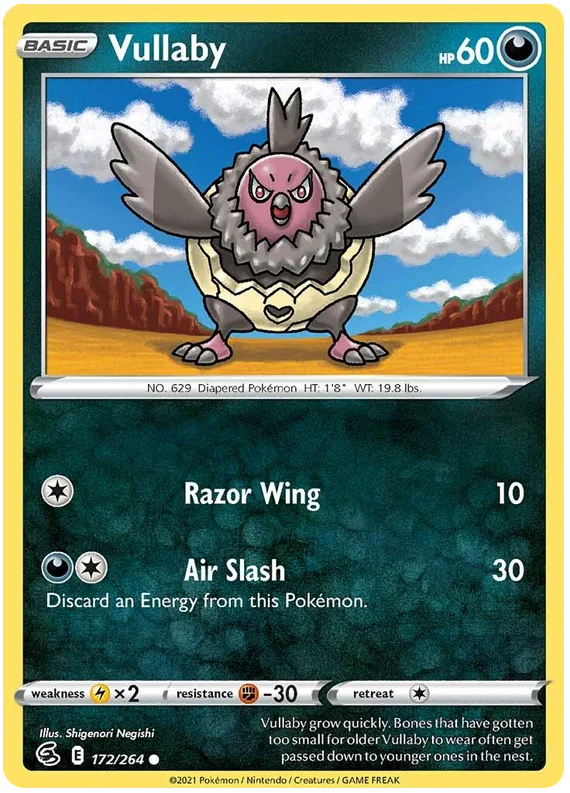 Vullaby common Pokémon kaart nummer 172 uit de Fusion Strike set