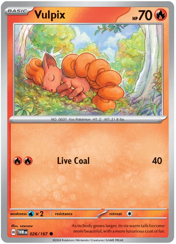 Vulpix #026 common kaart uit de Pokémon set Twilight Masquerade