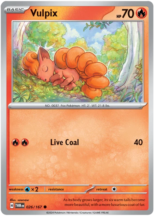 Vulpix #026 common kaart uit de Pokémon set Twilight Masquerade