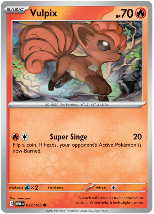 Vulpix common #037/165 losse Pokémon kaart uit de 151 set