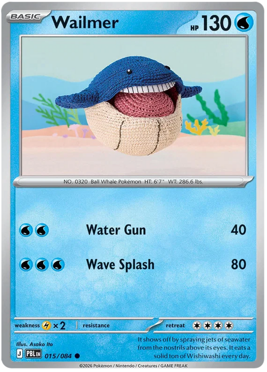 Pokémon Wailmer #015 common kaart uit de Pitch Black set
