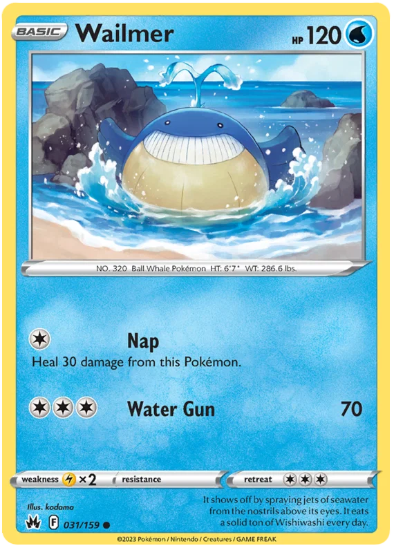 Wailmer common kaart #031 uit de Pokémon Crown Zenith set