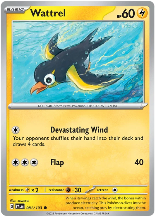Wattrel common #081 Pokémon kaart uit de Paldea Evolved set