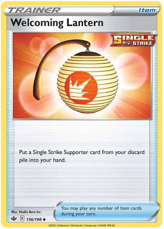 Welcoming Lantern trainer kaart 156/198 uit Pokémon Chilling Reign, common Single Strike item kaart