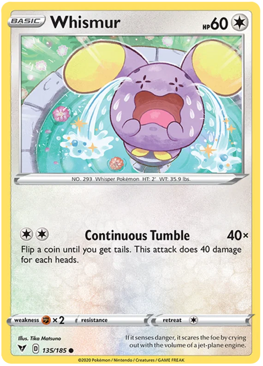 Whismur 135/185 common Pokémon kaart uit de Vivid Voltage set
