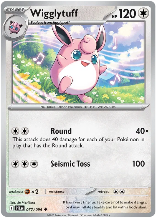 Wigglytuff #077 common Pokémon kaart uit de Phantasmal Flames set