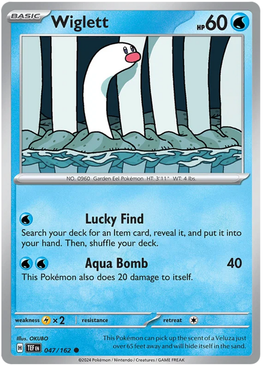Wiglett common kaart #047 uit de Pokémon Temporal Forces set