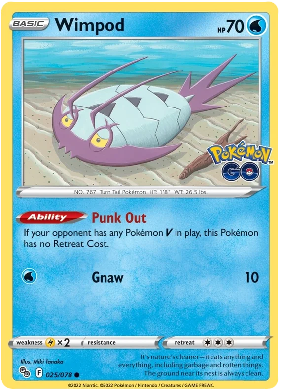 Wimpod #025/078 common Pokémon kaart uit de Pokemon GO set
