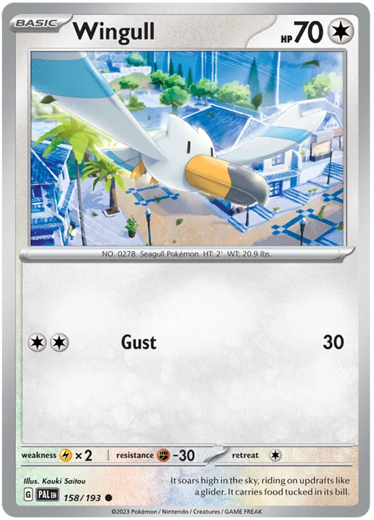 Pokémon Wingull #158 common kaart uit de Paldea Evolved set