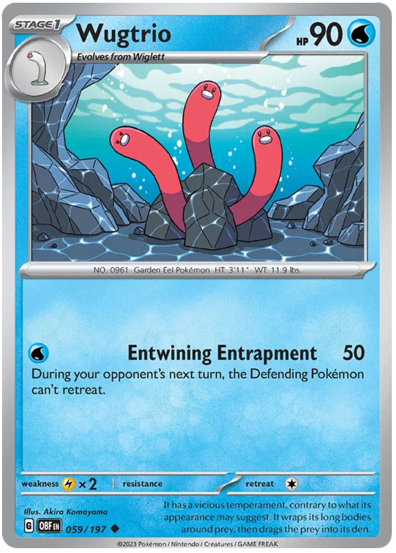 Pokemon Wugtrio #059 common kaart uit de Obsidian Flames set