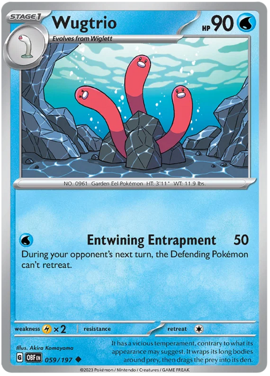 Pokemon Wugtrio #059 common kaart uit de Obsidian Flames set