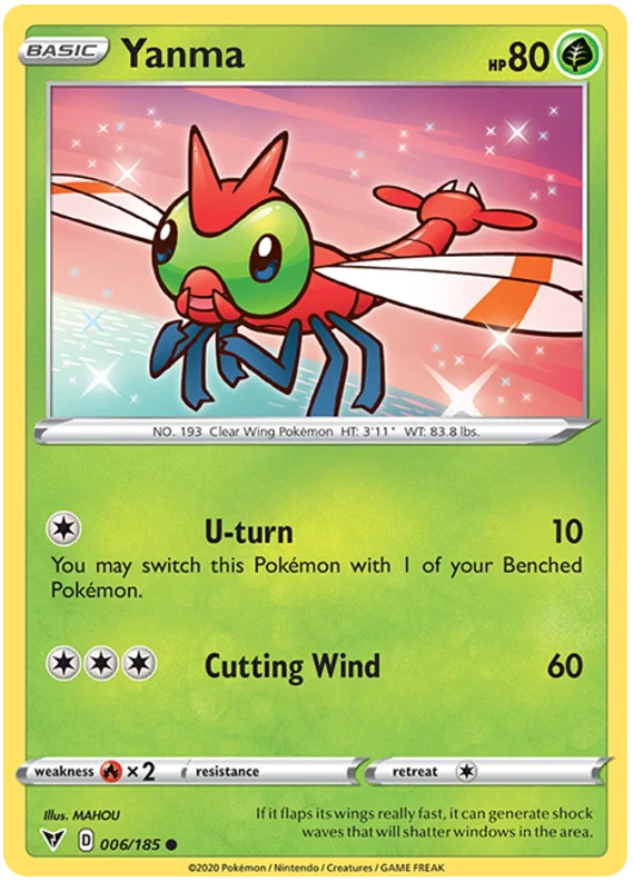 Yanma common kaart 006/185 uit de Pokémon Vivid Voltage set