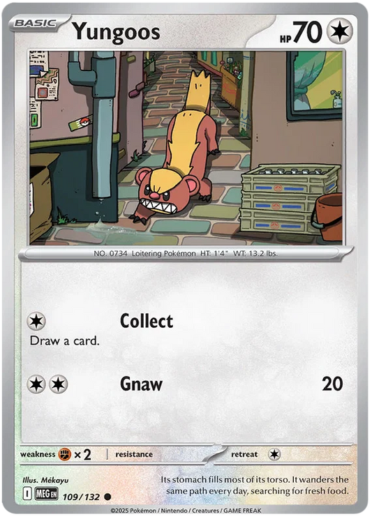 Pokémon Yungoos #109 common kaart uit de Mega Evolution set