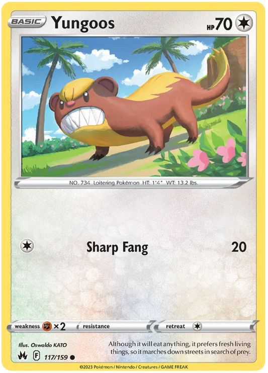 Pokémon Yungoos #117 common kaart uit de Crown Zenith set