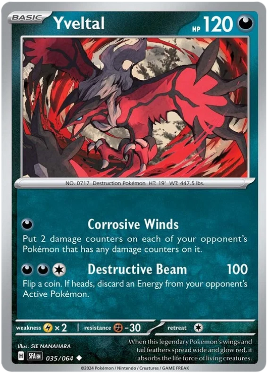 Yveltal common kaart nummer 035 uit de Pokémon set Shrouded Fable