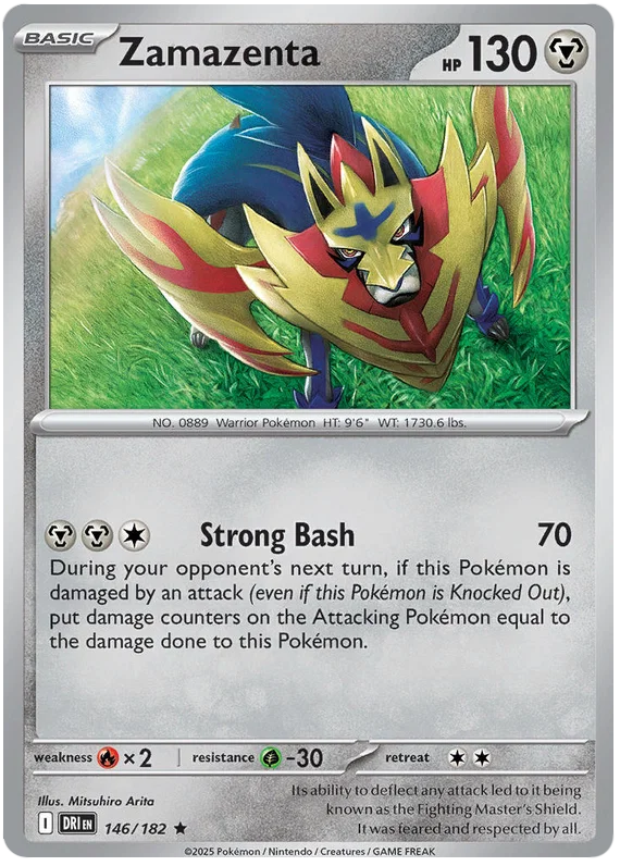 Zamazenta Holo #146 losse Pokémon kaart uit de Destined Rivals set