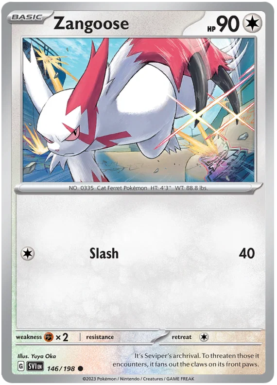 Zangoose #147 common Pokémon kaart uit de Scarlet & Violet basisset
