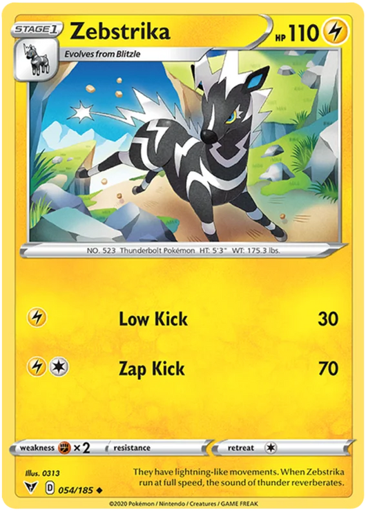 Zebstrika common pokémon kaart 054/185 uit de Vivid Voltage set