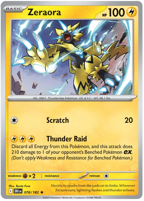 Zeraora Holo #078 uit de Pokémon Destined Rivals set