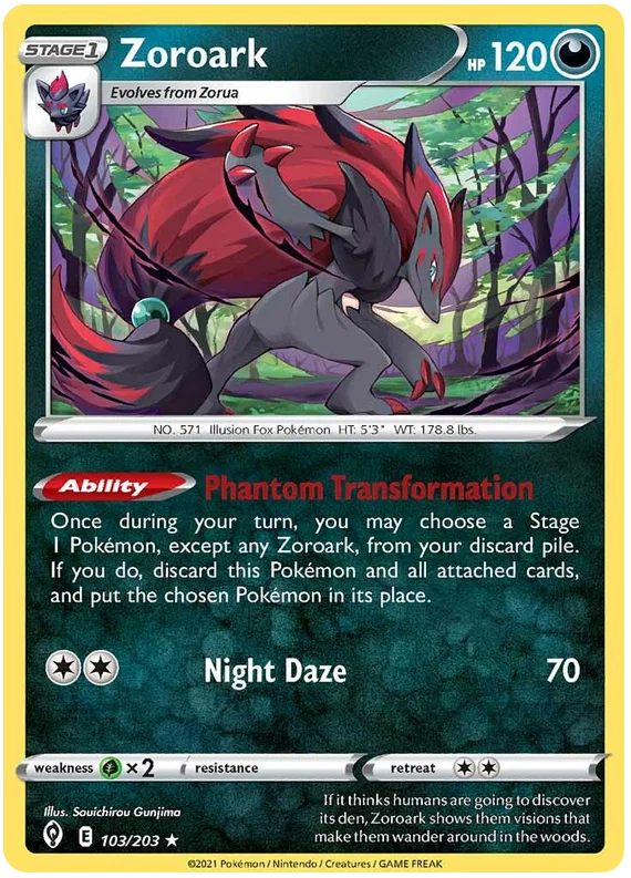 Zoroark Holo kaart #103/203 uit de Pokémon Evolving Skies set