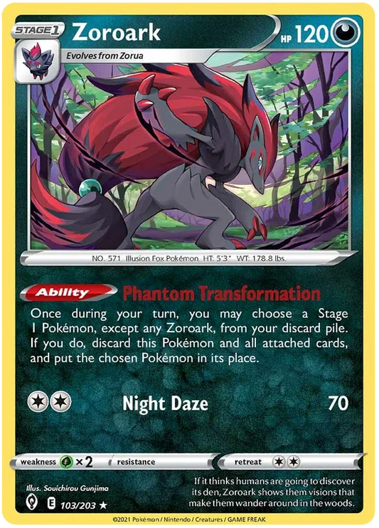 Zoroark Holo kaart #103/203 uit de Pokémon Evolving Skies set